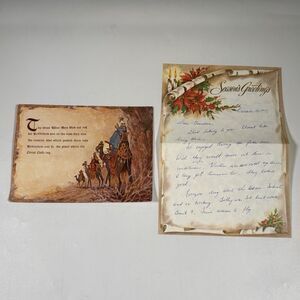 Vintage Crest Christmas Card Wise Men Angie Napoli 1977 Handwritten Letter Lot